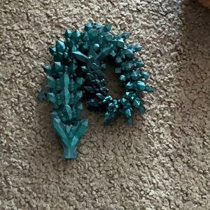 Teal Crystal 3D printed dragon toy